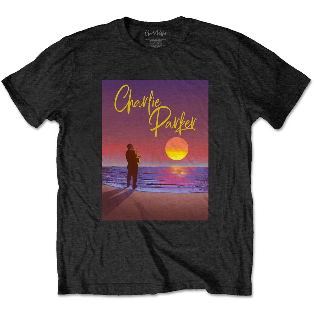 Charlie Parker - Purple Sunset Heren Tshirt - Zwart